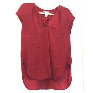 H&M Silky Red, High-Low Wine-colored Blouse
